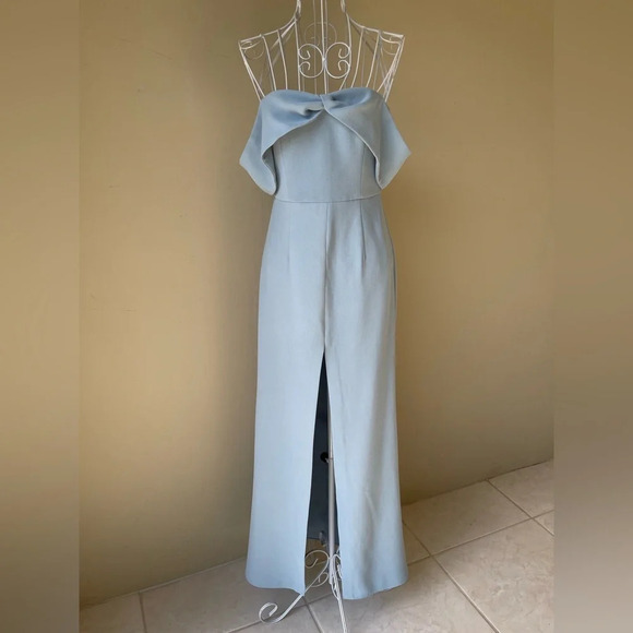 Lovers + Friends Danica Gown Blue Strapless Maxi Dress with slit Sise XS - Picture 2 of 9